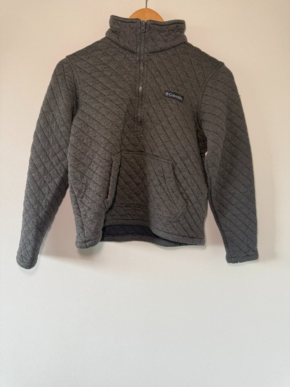 Columbia Gray Quilted Quarter Zip Pullover Women’s XS